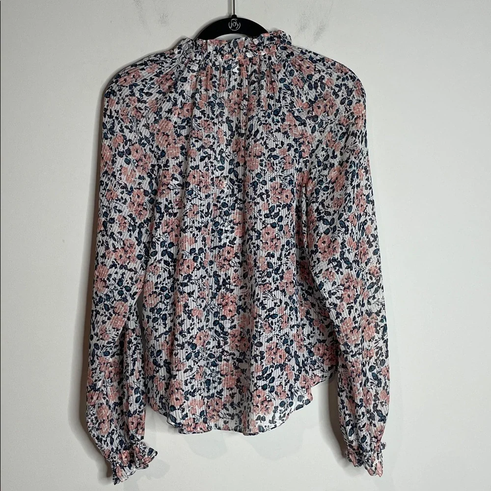 Sold Veronica Beard |  Antonette Long-Sleeve Floral Silk Top Size 6 - Picture 8 of 8
